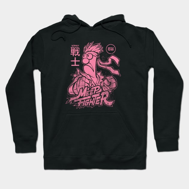 Beaker Meep Japanese Style Pink Hoodie by Botak Solid Art